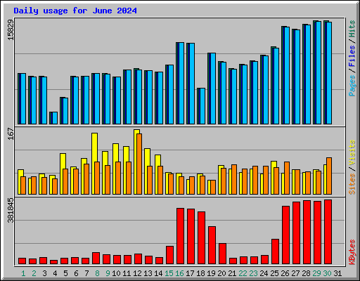Daily usage for June 2024