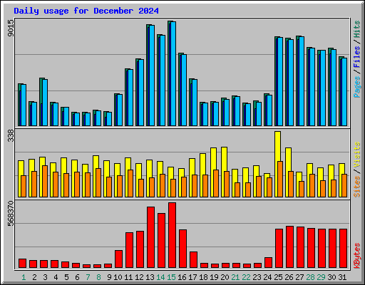 Daily usage for December 2024