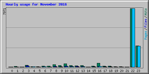 Hourly usage for November 2016