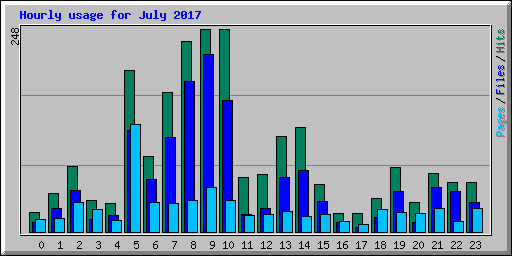 Hourly usage for July 2017