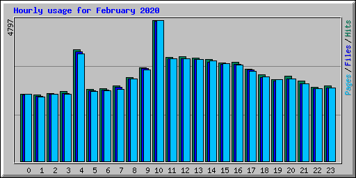 Hourly usage for February 2020