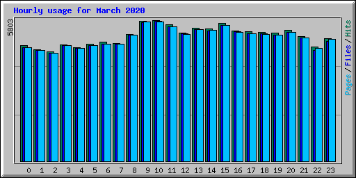 Hourly usage for March 2020