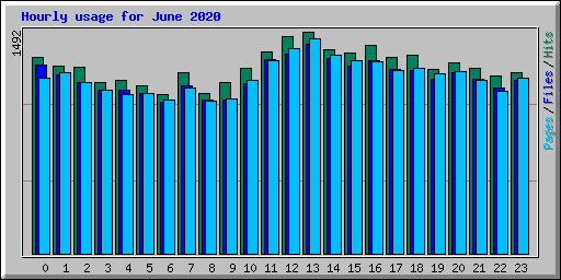 Hourly usage for June 2020