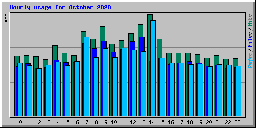 Hourly usage for October 2020