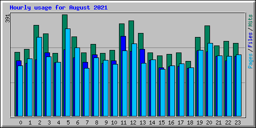 Hourly usage for August 2021
