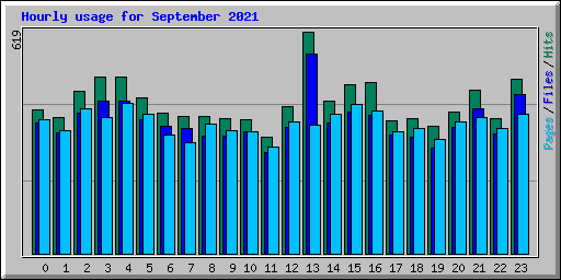Hourly usage for September 2021