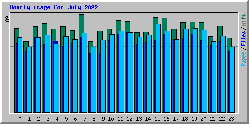 Hourly usage for July 2022