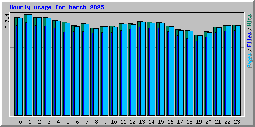 Hourly usage for March 2025